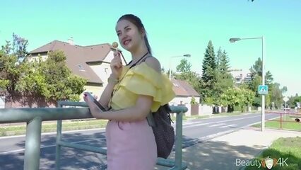 Взрослый пикапер жестко отпердолил молоденькую студентку в письку